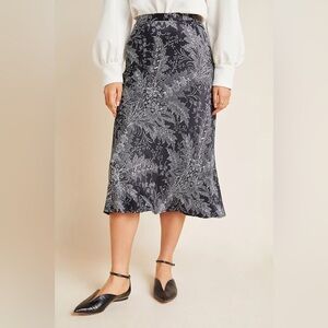 Anthropologie Bias Satin Midi Skirt Sz 0/XS 518